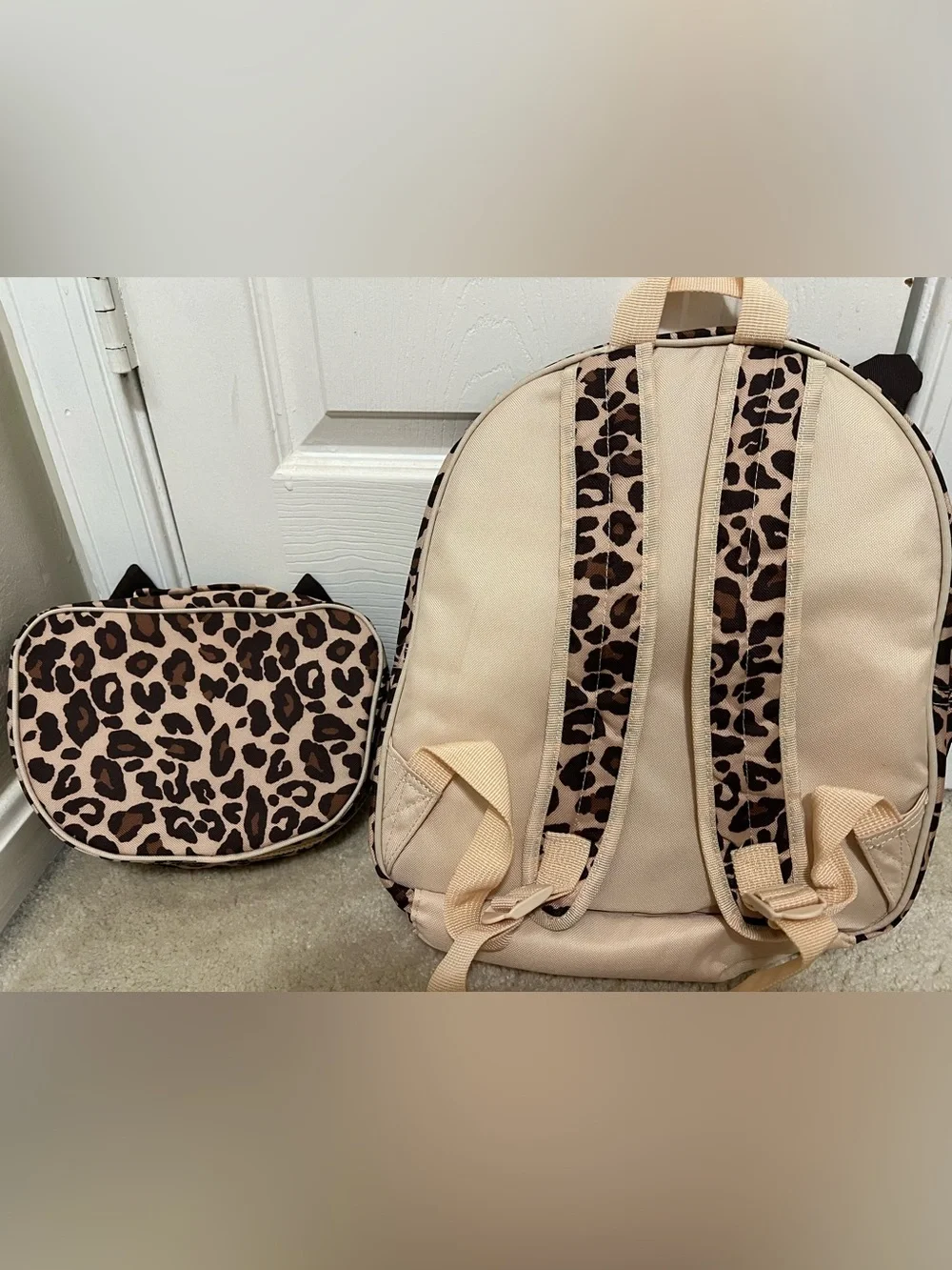 Gymboree Leopard Cat Print Kids Backpack and Lunch Bag Set